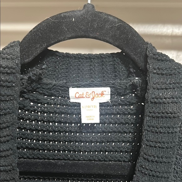 Cat & Jack Black Open Front Cardigan Sweater - Picture 2 of 5